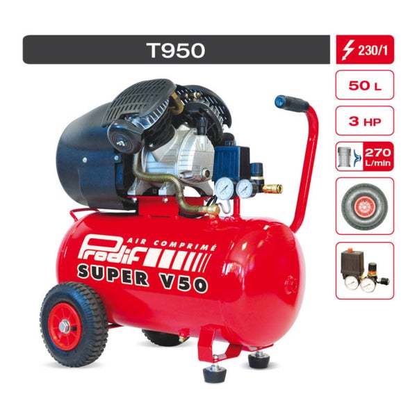Compresseur - 50L - 3CV - 8 Bars - Prodif - R124283