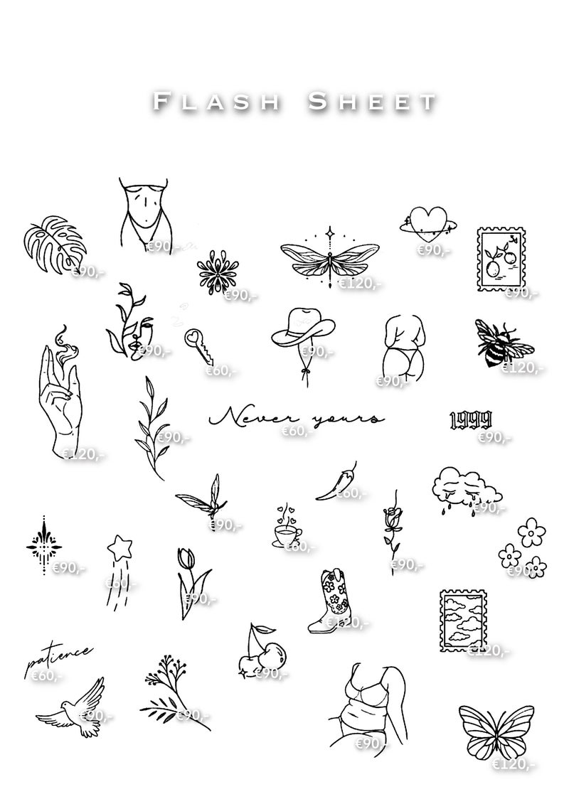 Tattoo Flash Sheet Deninie