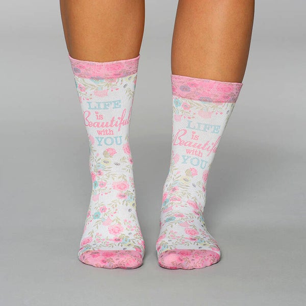 Women Socks Flower Love