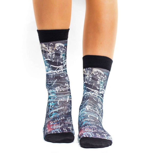 Women Socks Music Notes