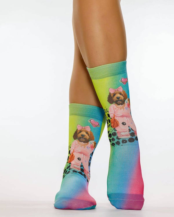 Women Socks Tiki Dog II