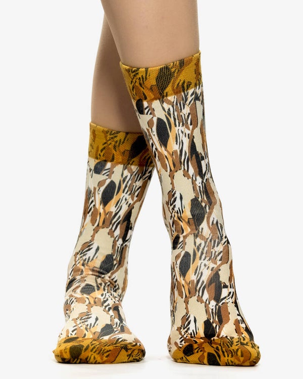 Women Socks Wild Zebra