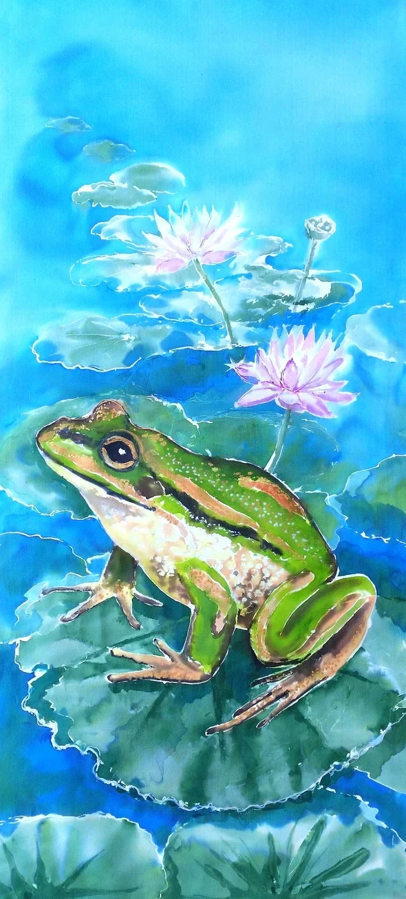 Frog on Lotus, Outdoor Wall Art