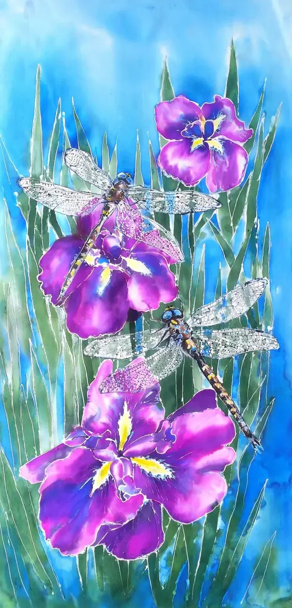 Dragonfly on Iris, Outdoor Wall Art