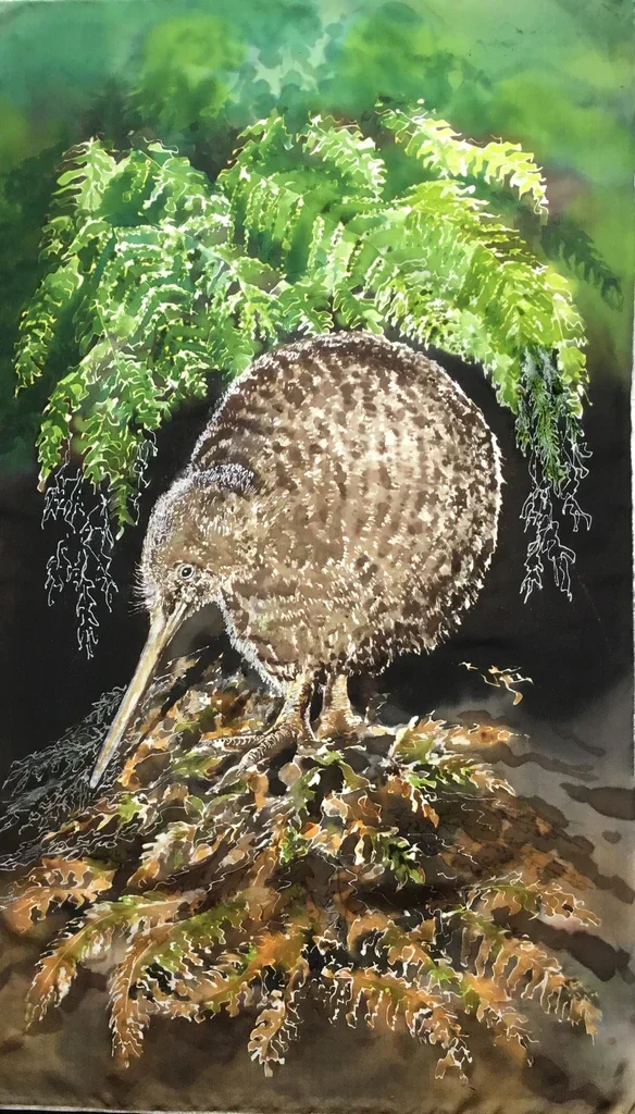 New Zealand Spotted Kiwi - Outdoor Garden Art Panel