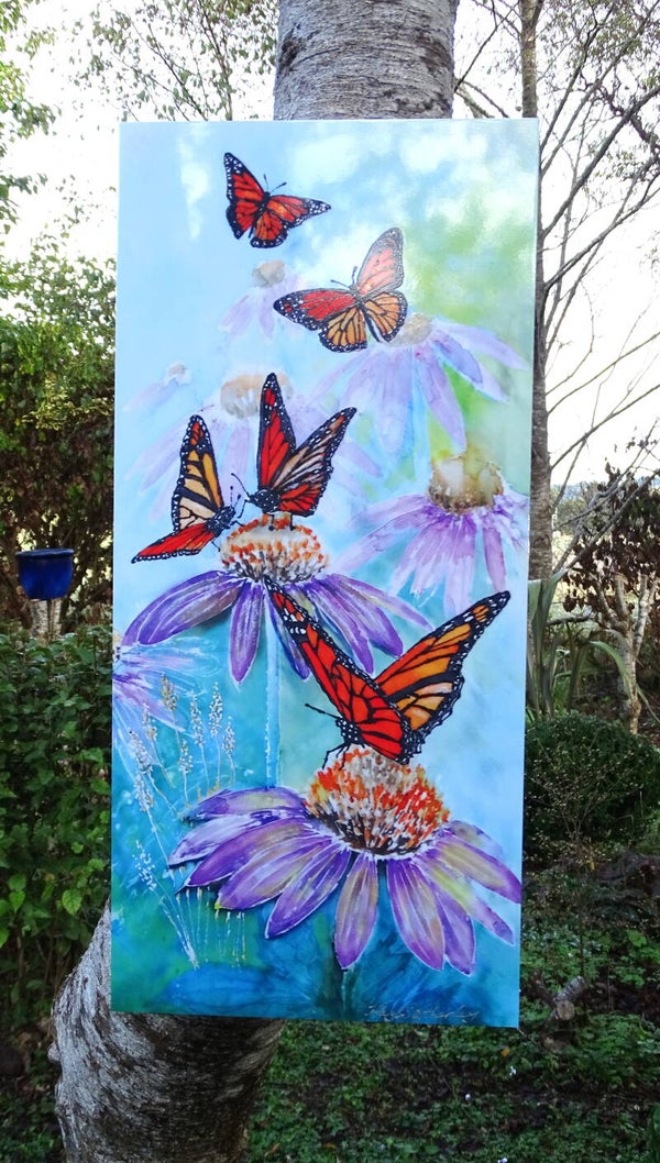 Monarch Butterflies -Outdoor Garden Art Panel