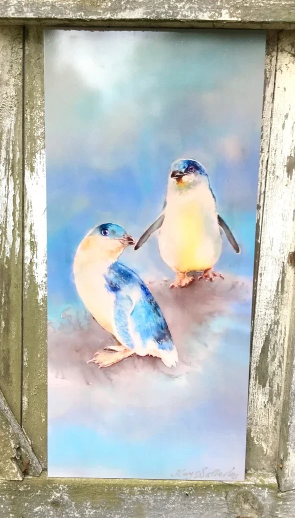 Little Peguins, Korora - Outdoor Garden Art Panel