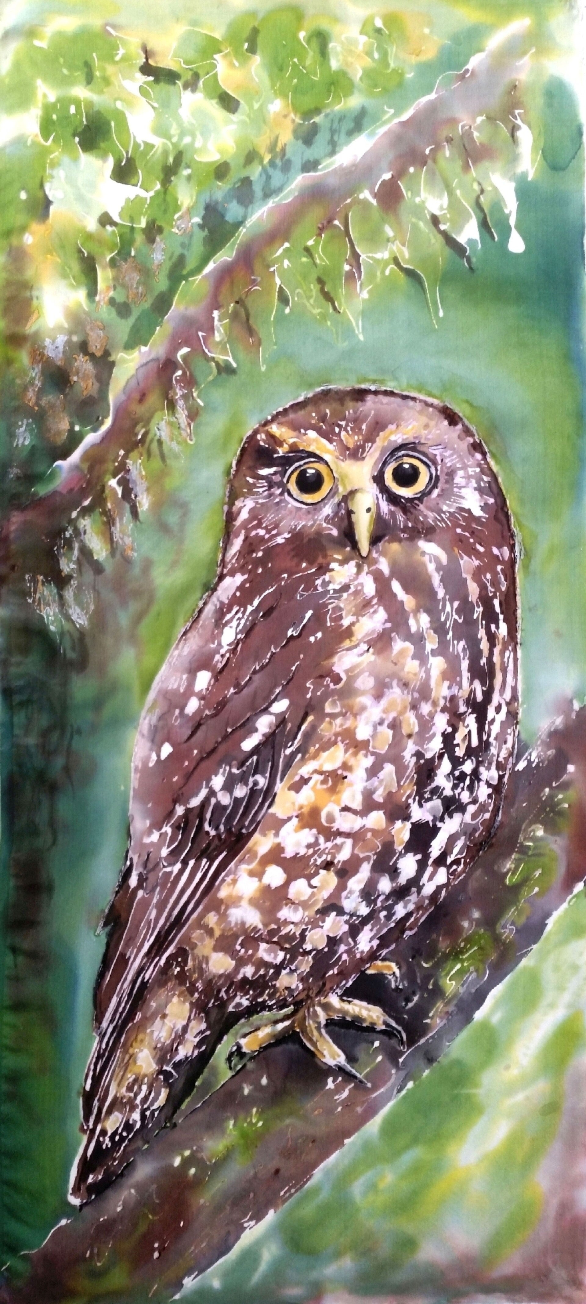 New Zealand Native Owl, Ruru - Outdoor Garden Art Panel