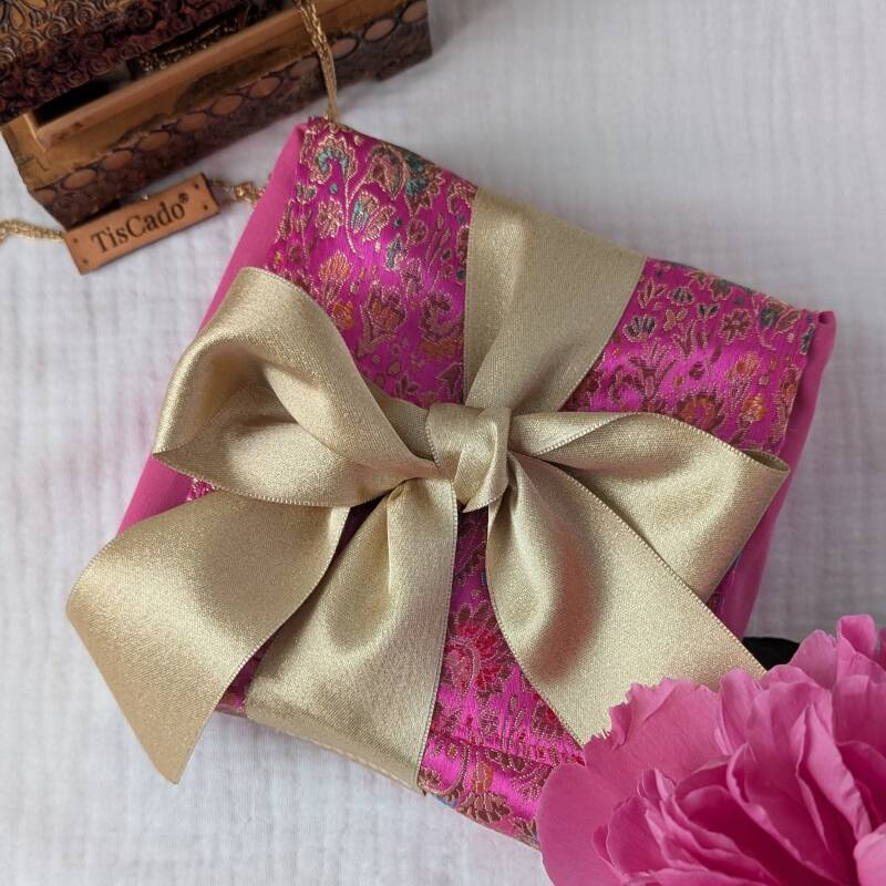 boite cadeau en tissu originale avec ruban et carton fourni, Parisienne petit foramt Tiscado