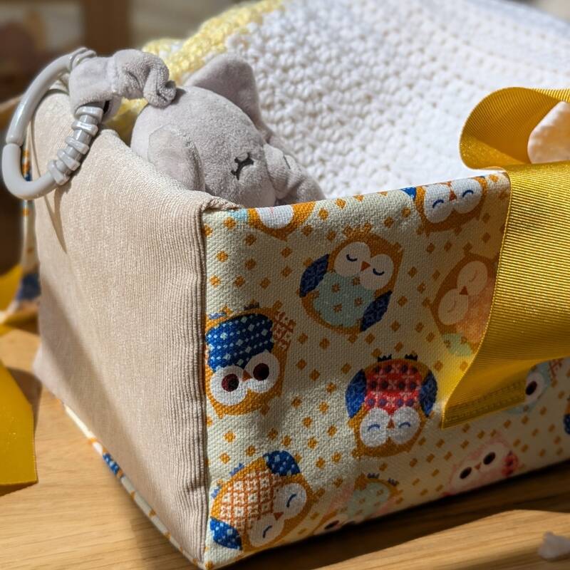 Paquet cadeau hibou pour fête de naissance