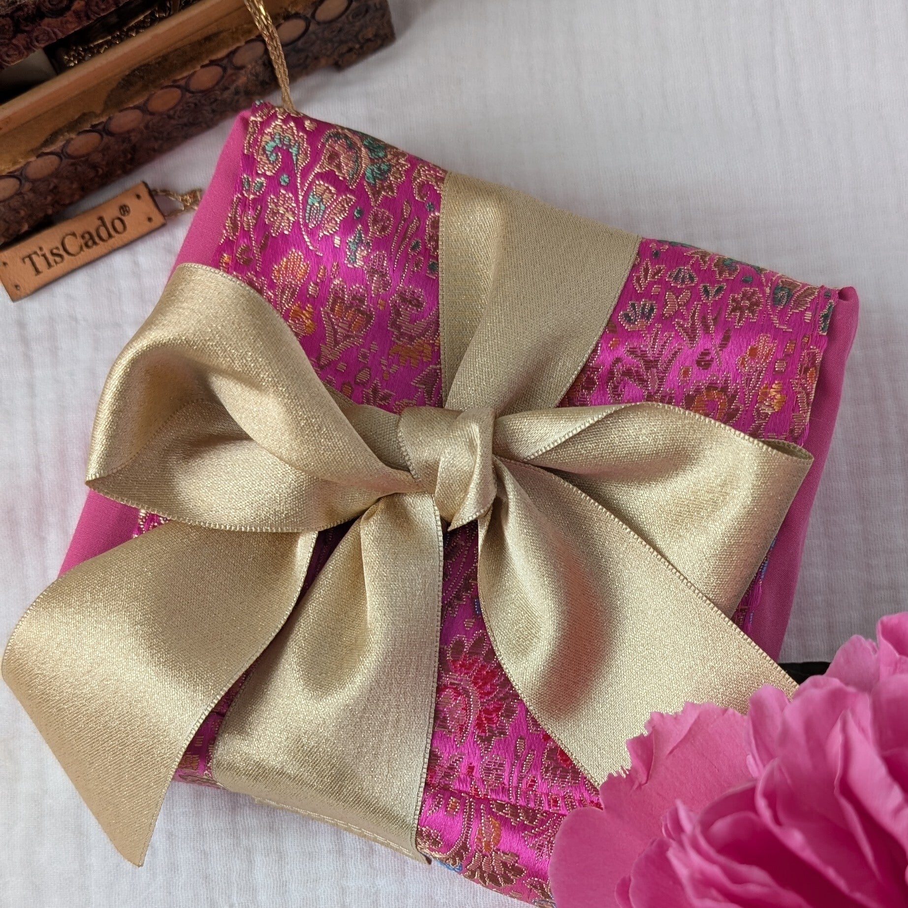 boite cadeau en tissu orginal pour elle - Fushia 