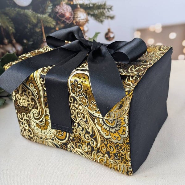 Coffret cadeau en tissu avec boîte – Grand format Onyx