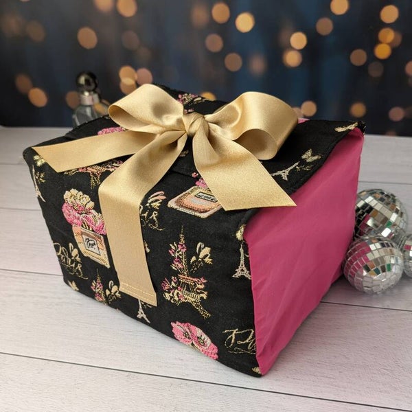 Emballage cadeau en tissu avec boîte – Grand format Parisienne