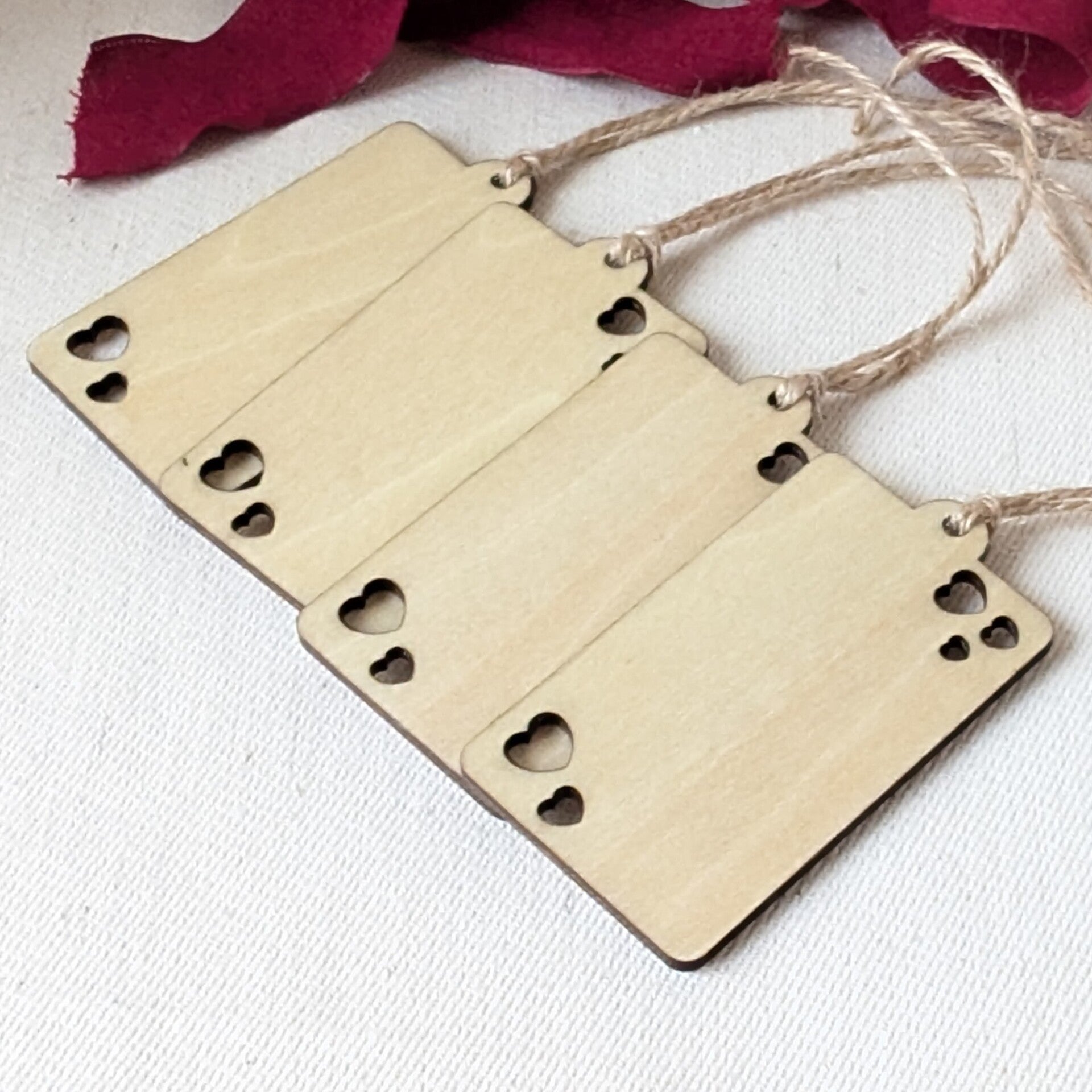 4 Étiquettes Tiscado – Bois de cœur