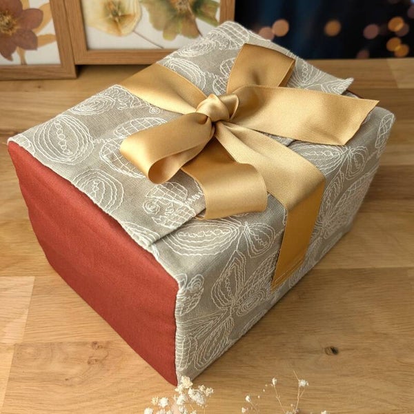 Emballage cadeau en tissu avec boîte – Grand format Sienne