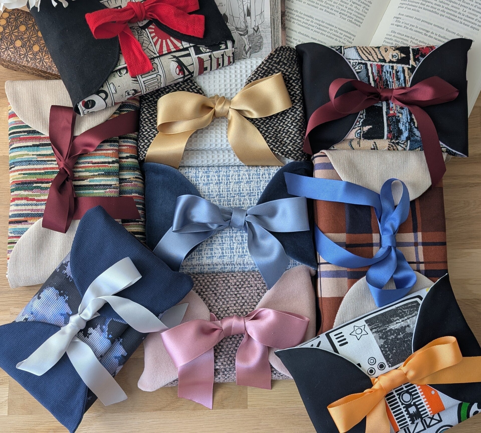 pochettes livre en tissu original pour livre  de poche ou broché