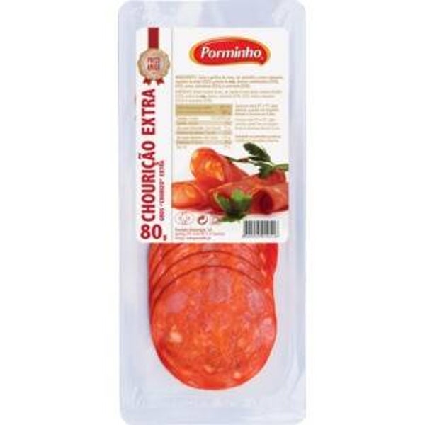 PORMINHO CHOURICAO EXTRA FATIADO 80 gr
