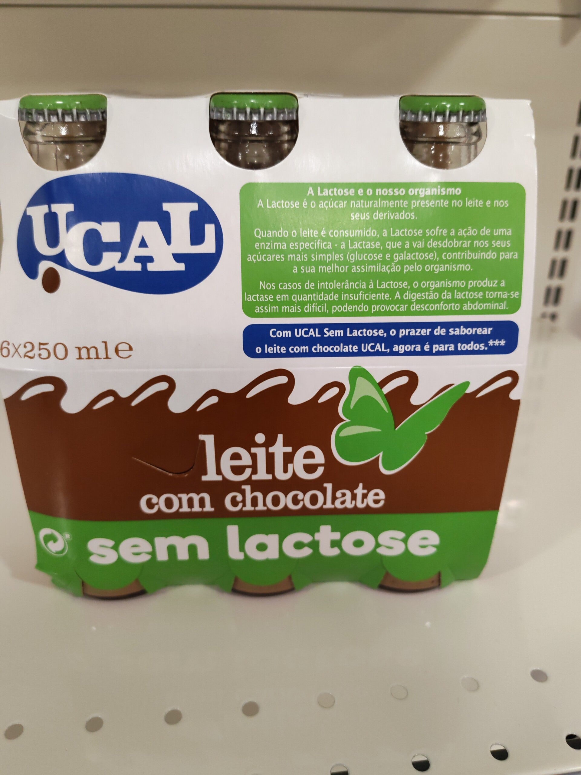 Ucal leite com chocolate se lactose 6 x 25 cl