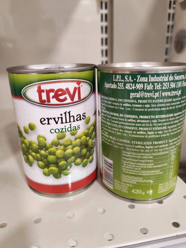 Trevi ervilhas cozidas