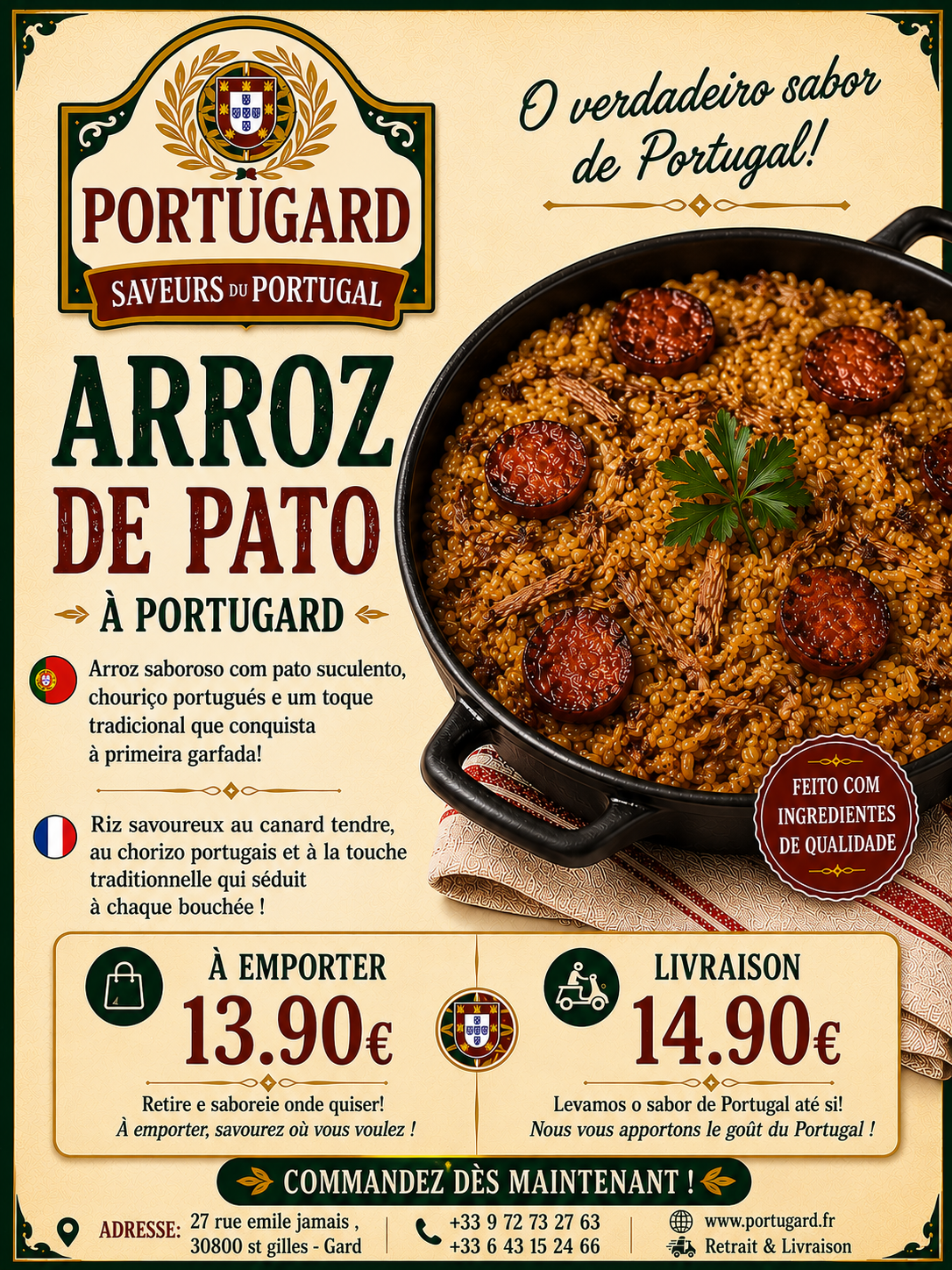 ARROZ DE PATO AO PORTUGARD - RIZ AU CANARD