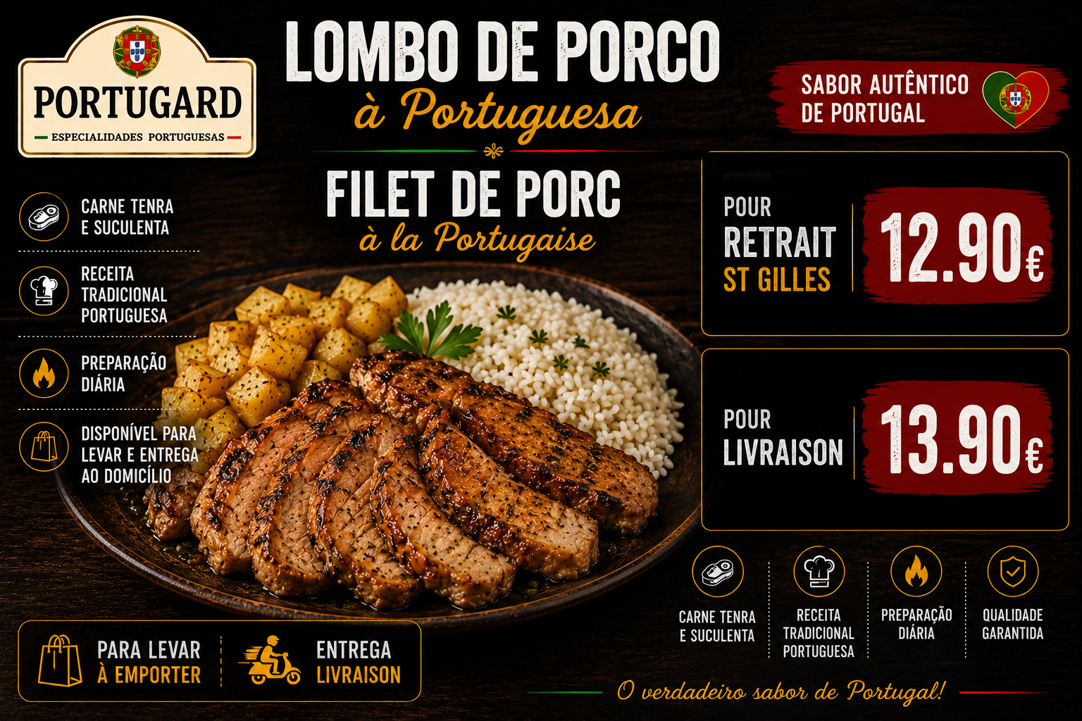 Lombo de Porco Marinado à Portuguesa