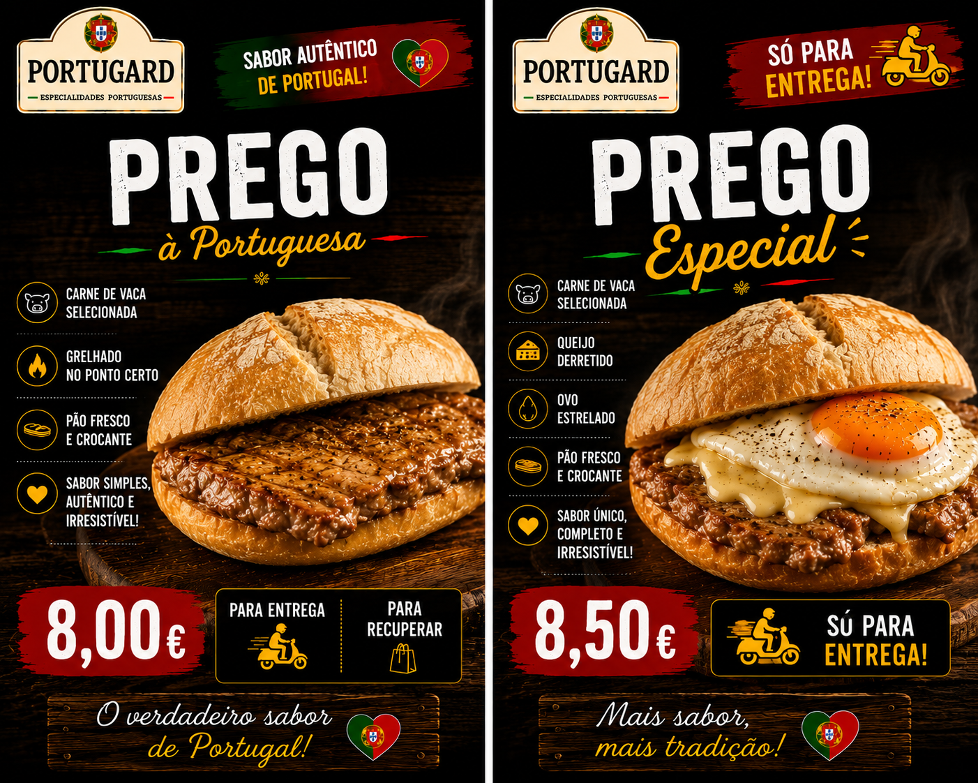 PREGO NO PÃO / BIFTECK AU PAIN