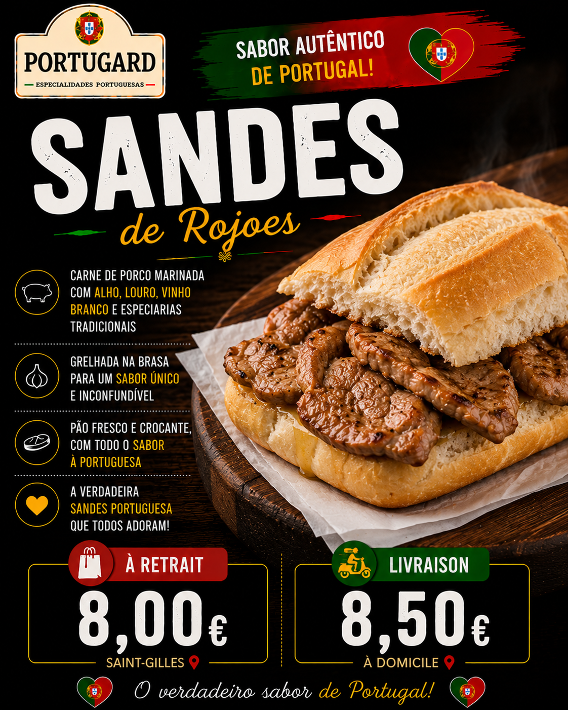 Sandes de Rojões à Portuguesa
