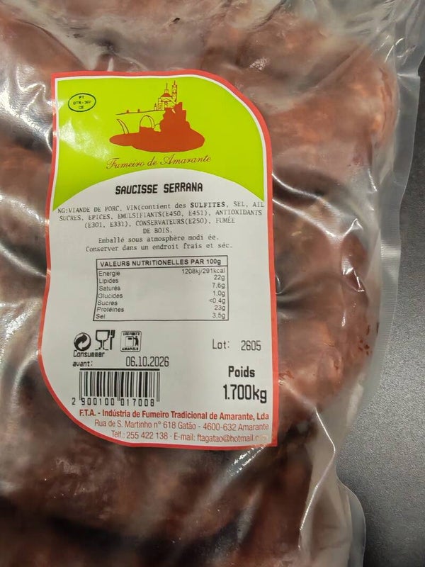 FUMEIRO AMARANTE CHOURICA SERRANA