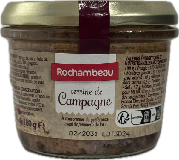 Rochambeau — Terrine de Campagne (180g)