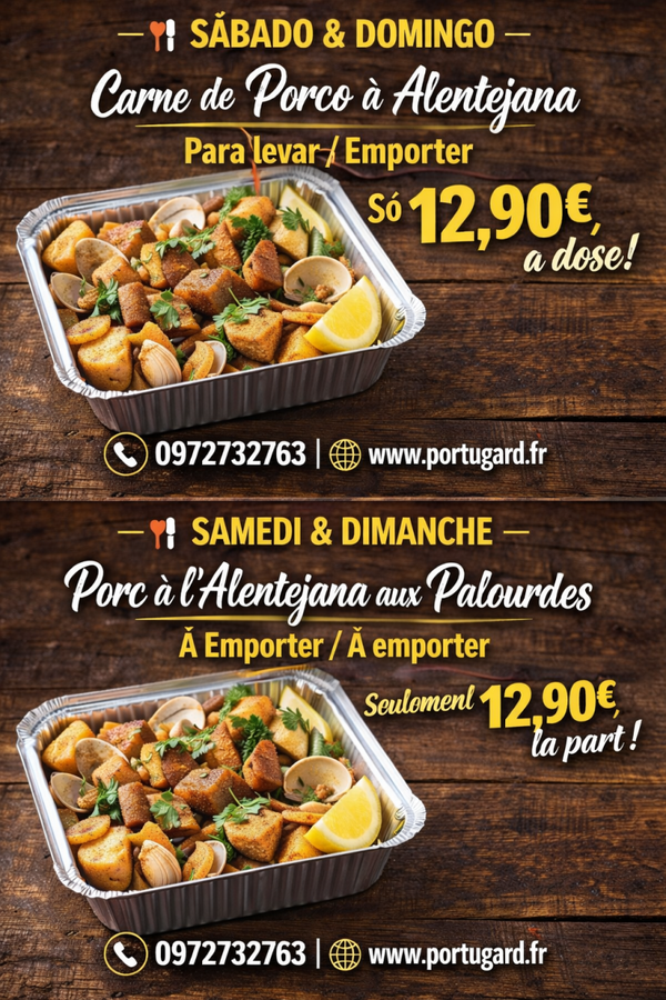 Porc à l’Alentejana aux palourdes – Spécialité Portugaise