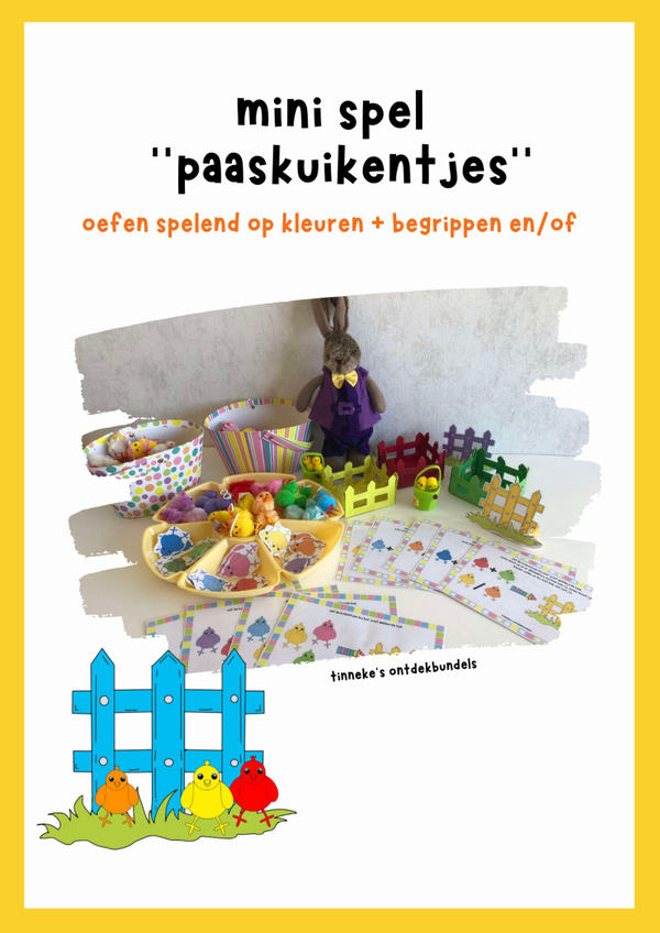 Paakuikentjes begrippen en/of + kleuren oefenen