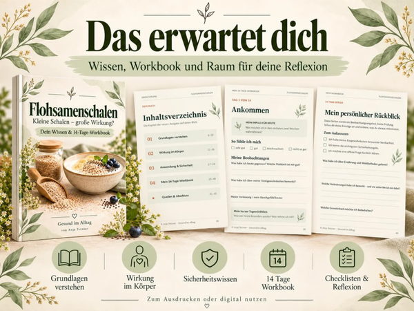 Flohsamenschalen – Ratgeber & 14-Tage-Workbook