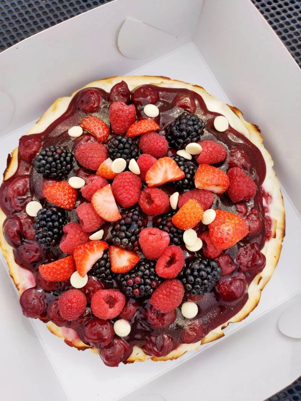 Skinny vegan bosvruchten cheesecake