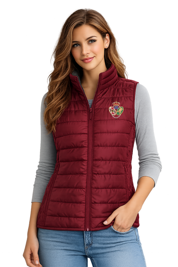 CHALECO BURDEOS SEÑORA ESCUDO