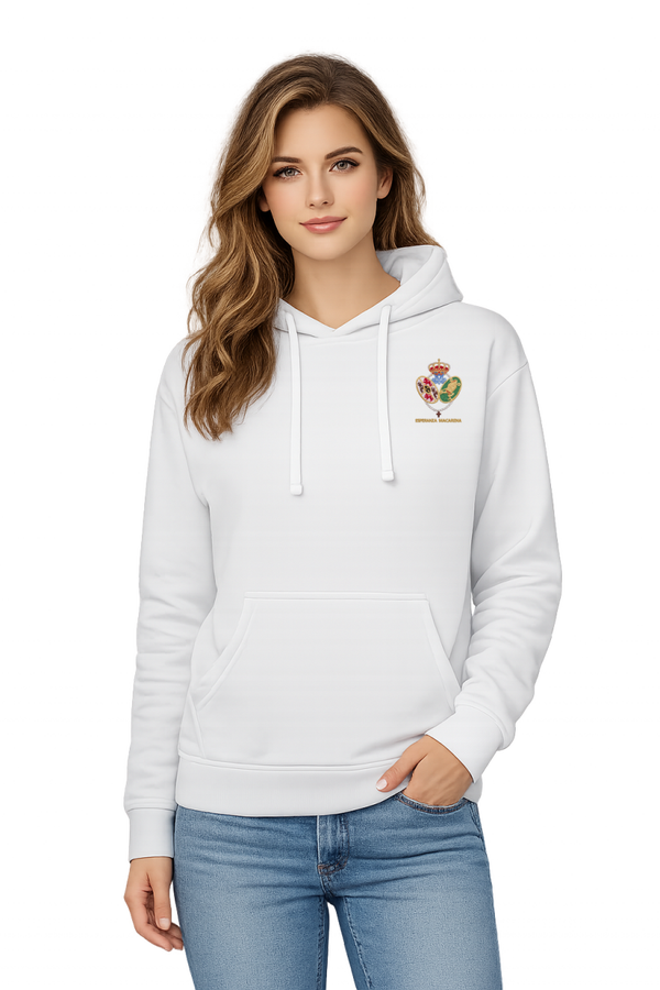 SUDADERAS BLANCA CAPUCHA ESCUDO