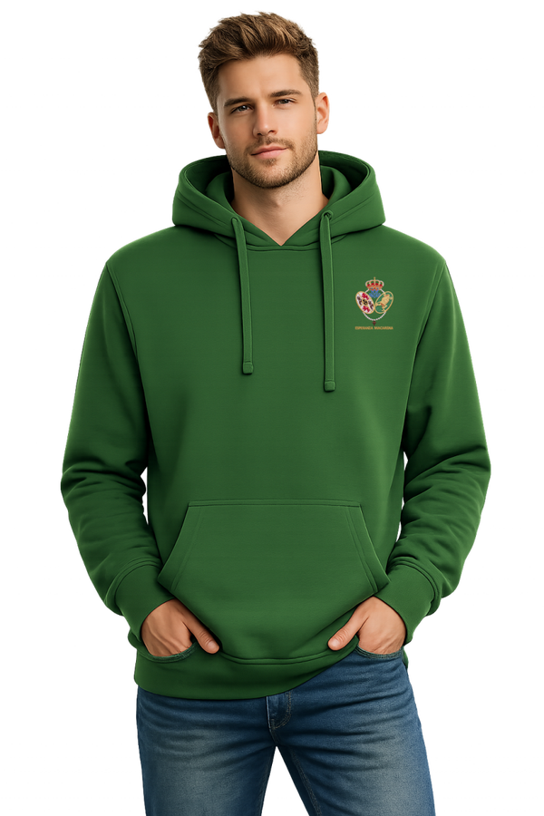 SUDADERAS VERDE CAPUCHA ESCUDO