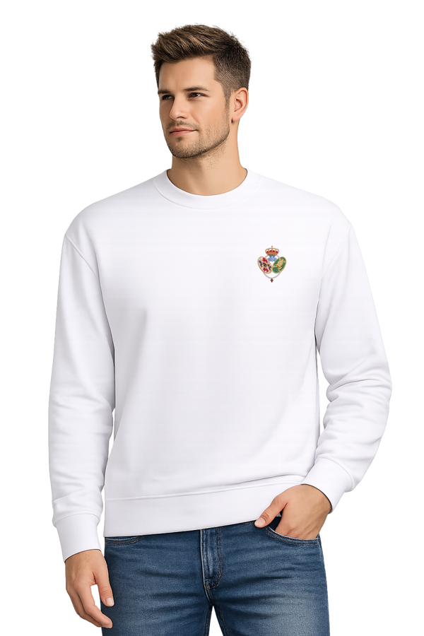 SUDADERA BLANCA ESCUDO CABALLERO