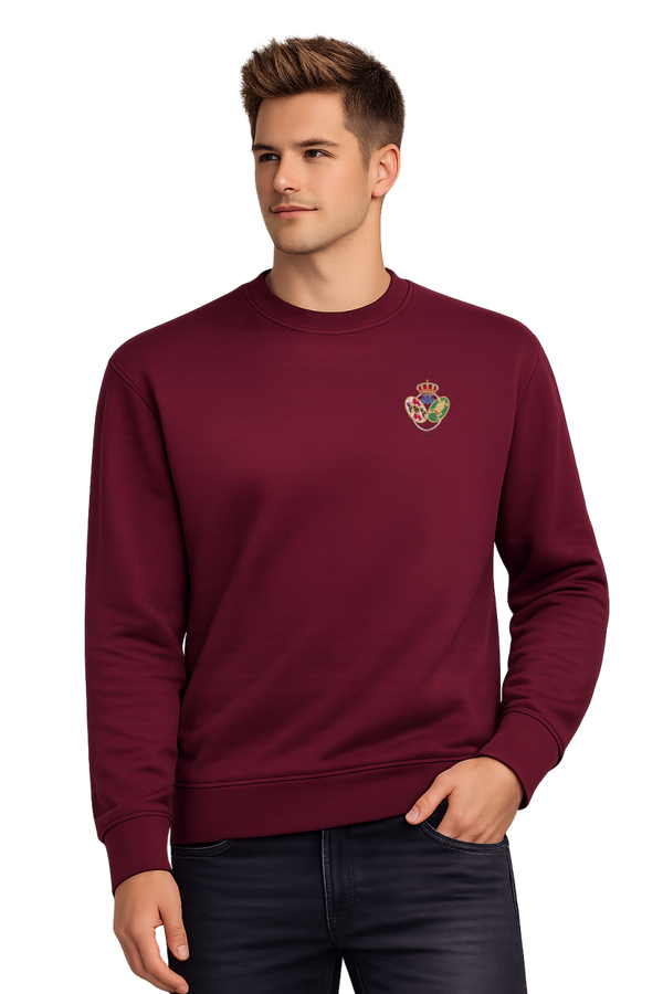 SUDADERA BURDEOS ESCUDO CABALLERO