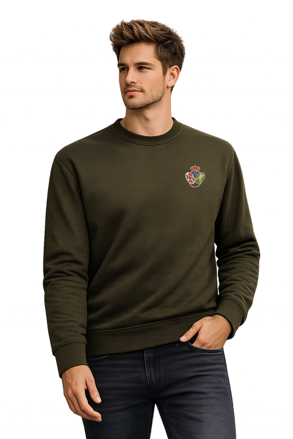 SUDADERA KHAKI ESCUDO CABALLERO