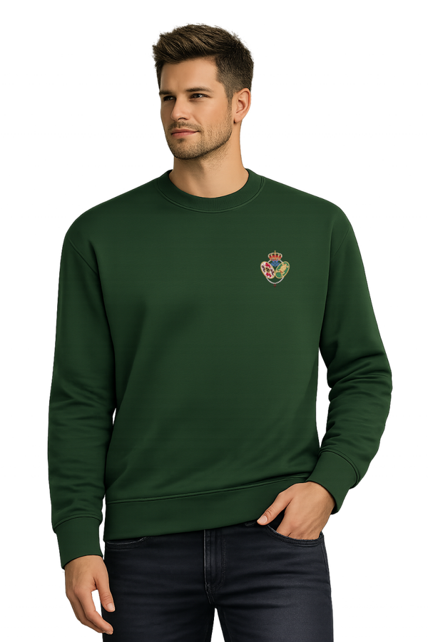 SUDADERA VERDE ESCUDO CABALLERO