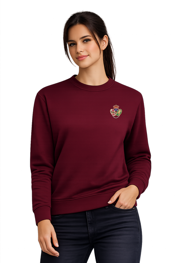 SUDADERA BURDEOS ESCUDO SEÑORA