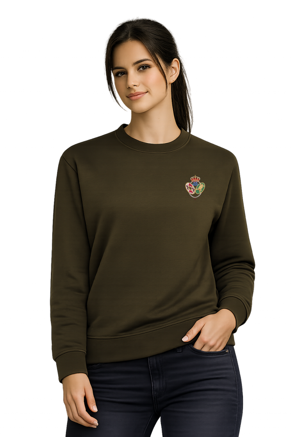 SUDADERA KHAKI ESCUDO SEÑORA