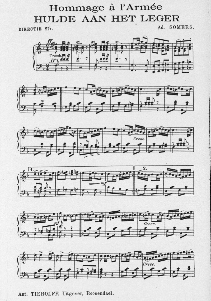Somers: Hulde aan het Leger, mars, militaire muziek, Koninklijke Landmacht