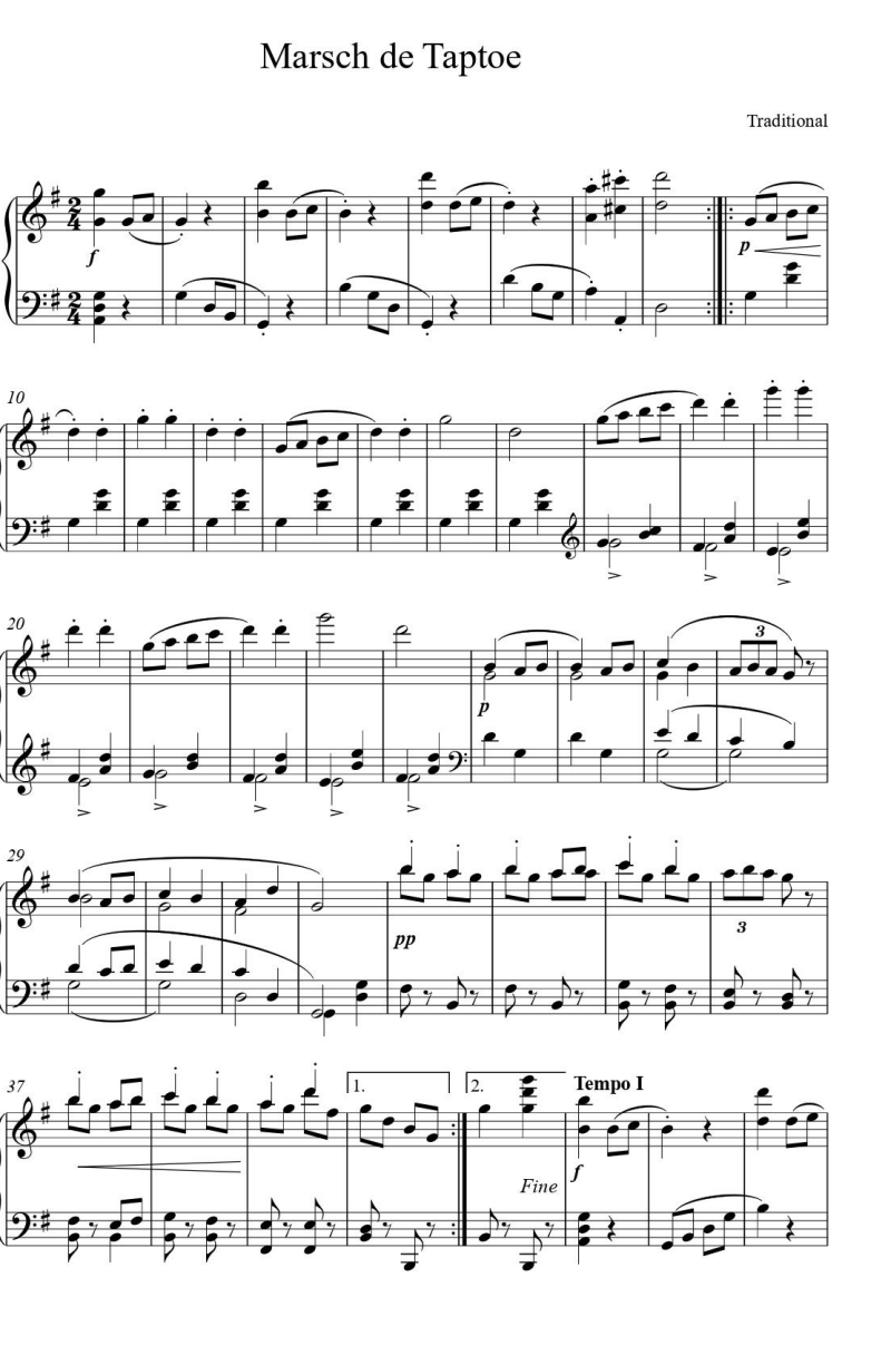 Marsch de Taptoe, Koninklijke Landmacht