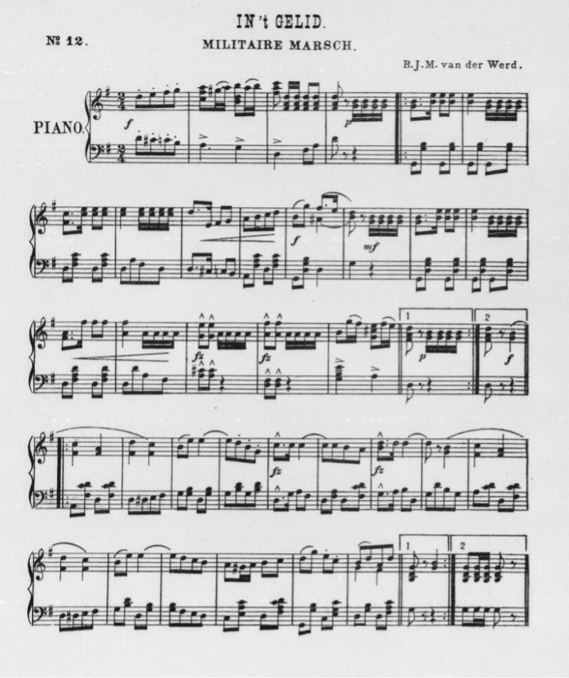 Van der Werd: Mars In 't gelid, militaire muziek, Koninklijke Landmacht