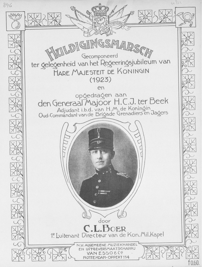 C.L. Boer: Huldigingsmars, Koninklijke Militaire Kapel, Grenadiers en Jagers