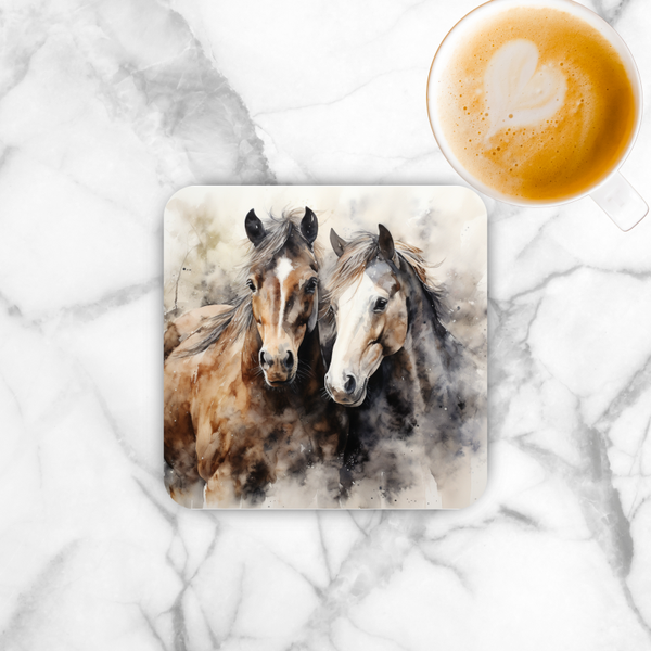 Onderzetter - paarden Duo