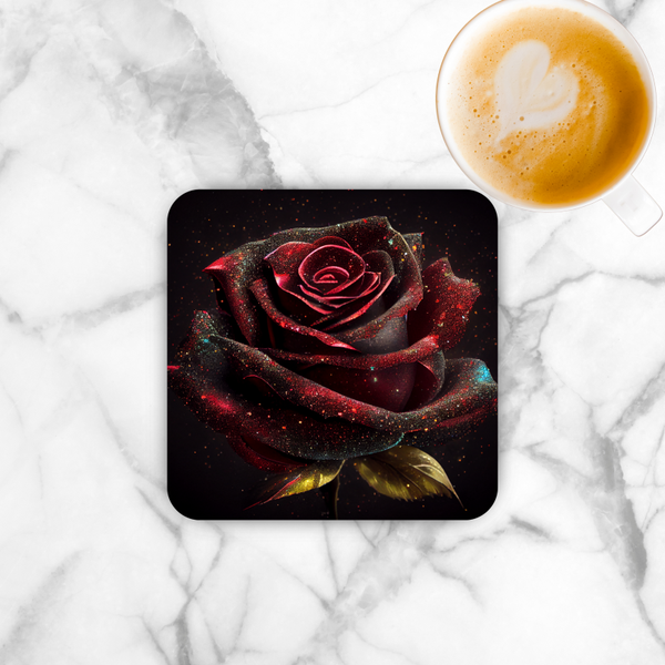 Onderzetter - Roos glitter