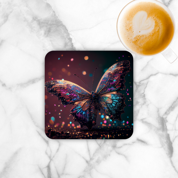 Onderzetter - Vlinder glitter