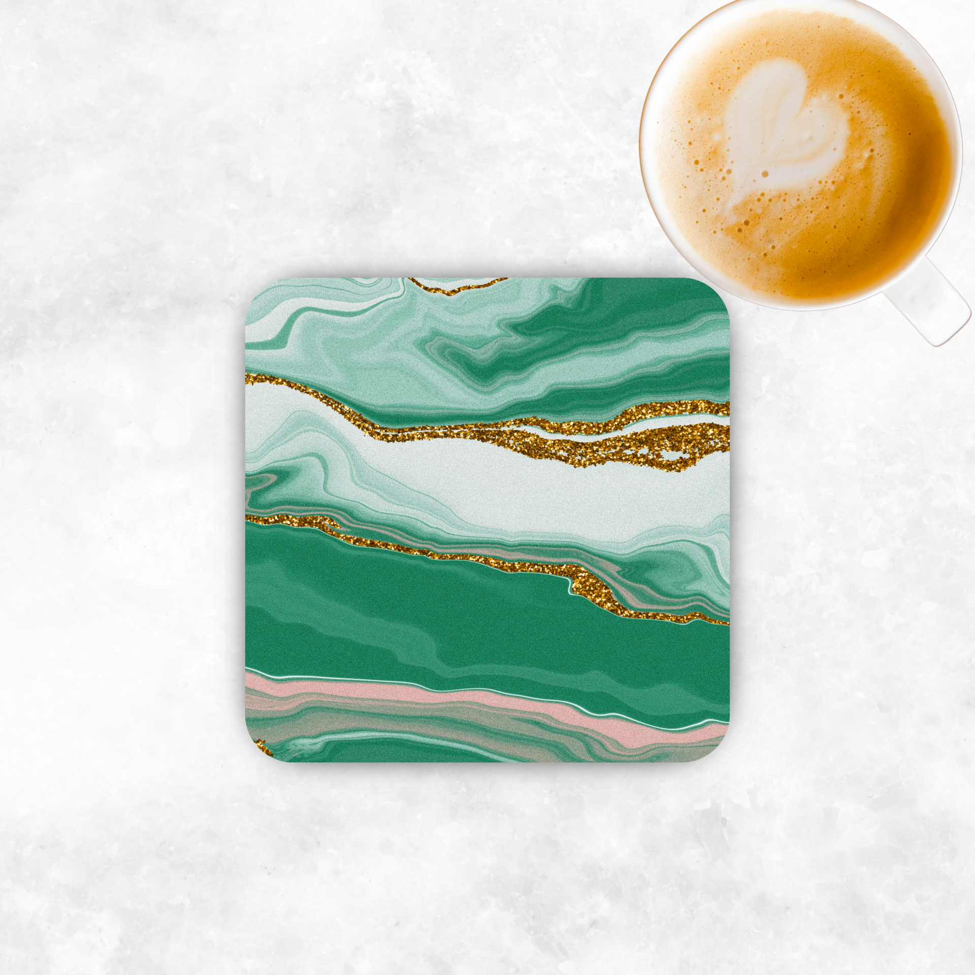 Onderzetter - Marble Green